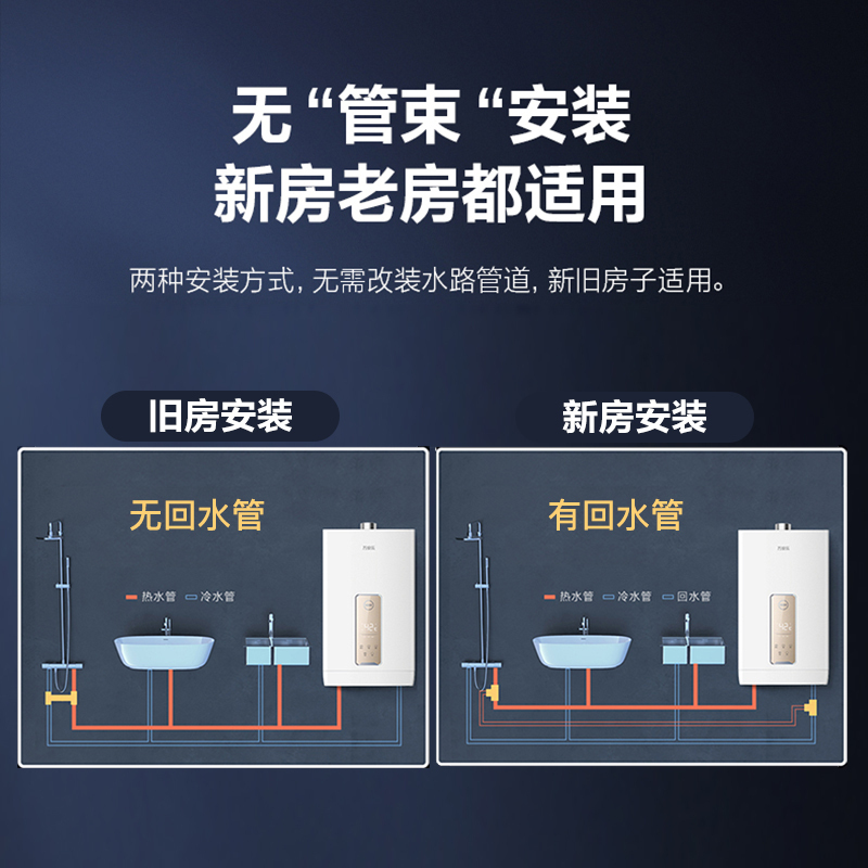 万家乐 13升即热零冷水燃气热水器燃热 天然气循环防冻双巡航零冷水模式多点即开即热无“管束”安装 JSQ26-S8