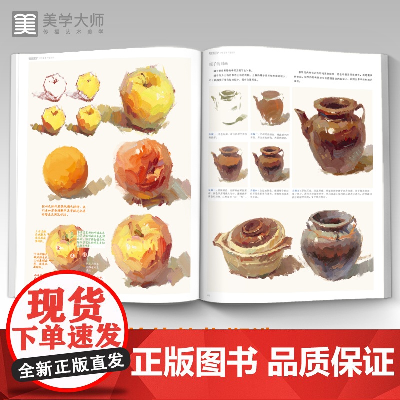 直通联考色彩静物 水粉画临摹书籍中国美院课件美术高考入门教材联考冲刺写生画照片范本零基础教程敲门砖八开教材书籍高清大图