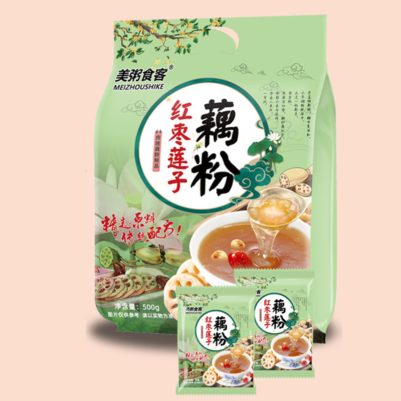 美粥红枣莲子藕粉500g/罐 手提大袋小袋装红枣莲子藕粉羹速溶颗粒