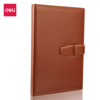 得力(deli) 3335 笔记本/记事本25K120张活页笔记本子文具 商务记事本皮面本办公用品 棕色