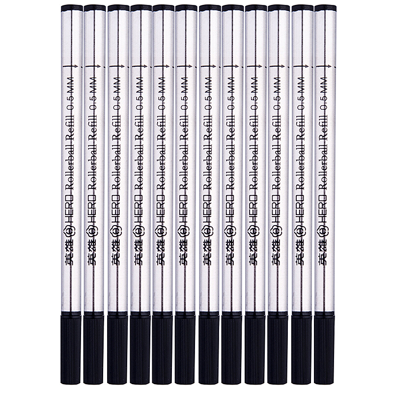 英雄(hero)宝珠笔芯a0108/233a金属大容量签字笔芯黑色