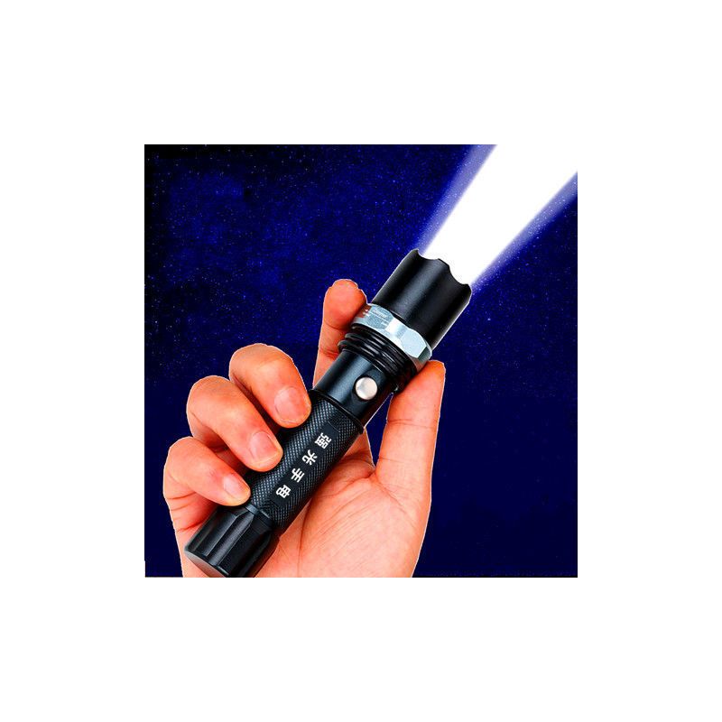 手电筒强光可充电变焦远射500米户外骑行家用防身手灯