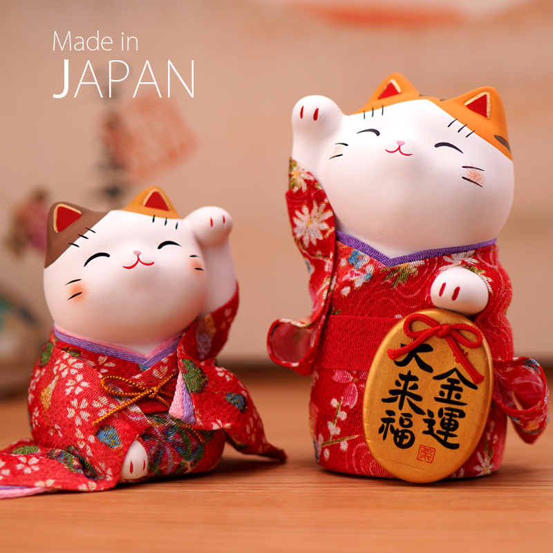 日本猫大号和服日式摆件开业乔迁结婚生日创意 三维工匠 金运大来福对猫(大号)猫高清大图