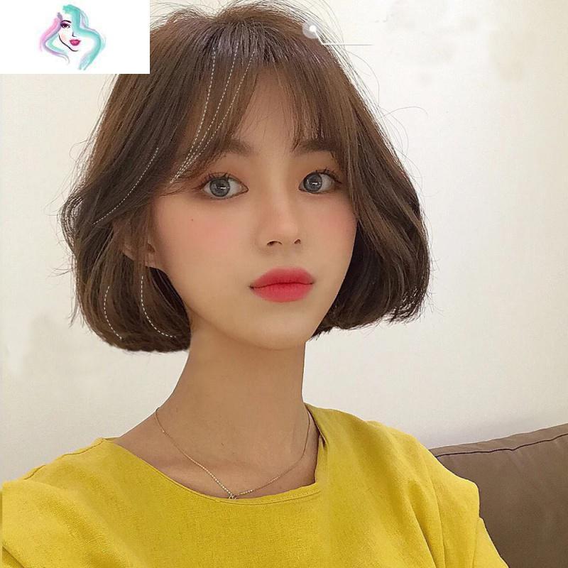 女短发网红圆脸韩国短卷发蓬松修脸波波头自然少女假发