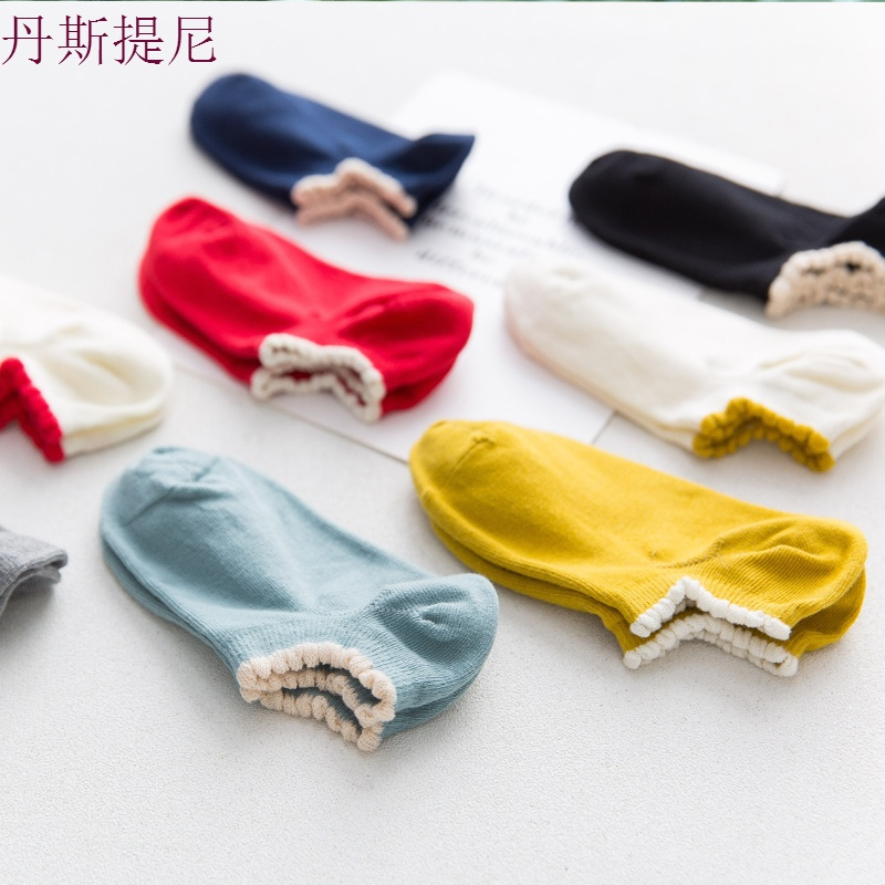 5双 袜子女短袜浅口韩国可爱新款船袜女纯棉浅口隐形夏季薄款韩版