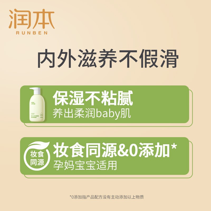 润本RUNBEN 婴儿全身滋润补水润肤乳300ml/瓶高清大图