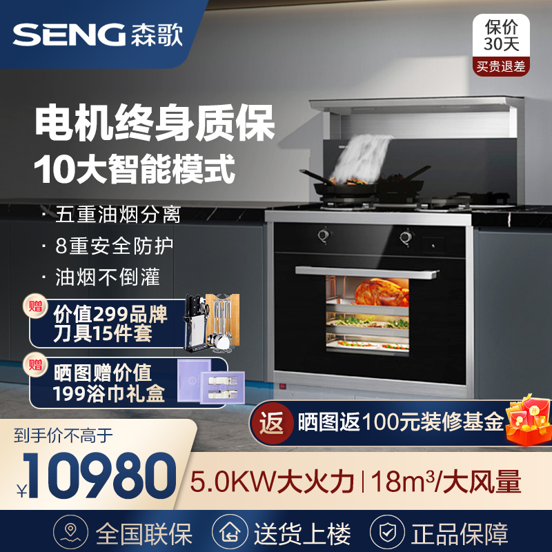 森歌(SENG) D3ZK集成灶家用蒸烤箱一体灶厨房抽油烟机 液化气