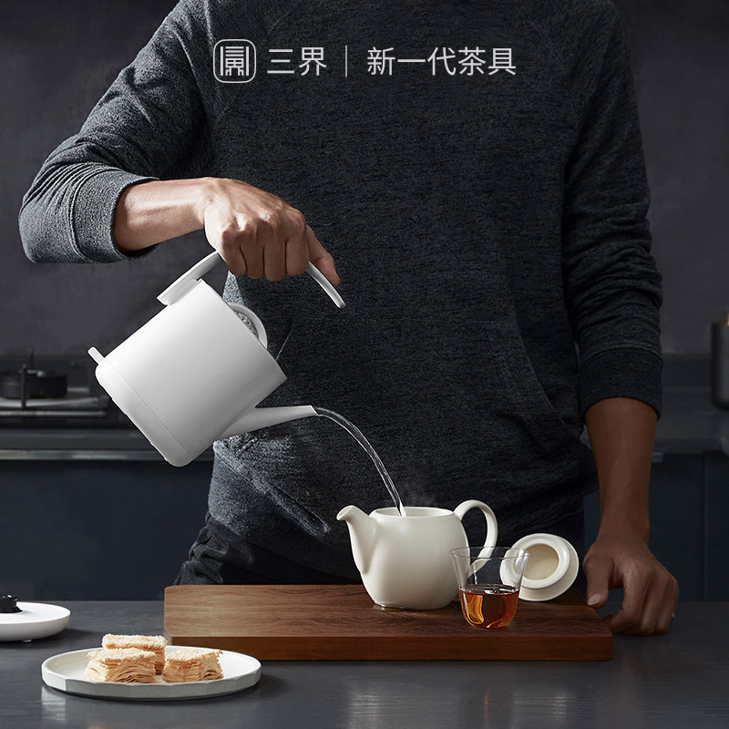 [苏宁自营]三界茶具 D1-Q电热水壶烧水壶家用 煮茶壶随手泡茶专用 不锈钢煮茶壶 750ml