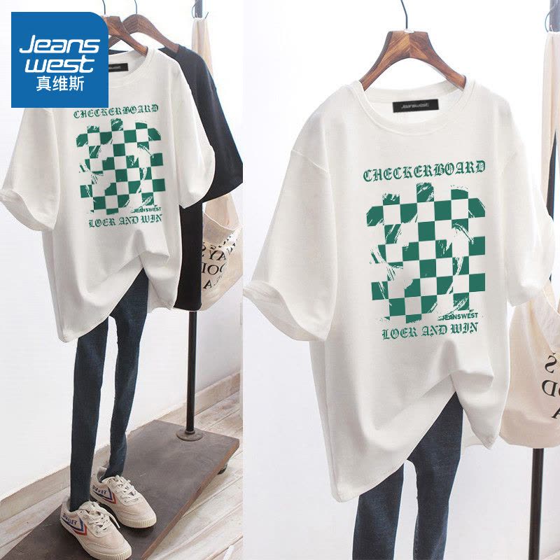 真维斯郁金香短袖t恤女ins潮纯棉夏季上衣2022新款遮肉学院风半袖图片