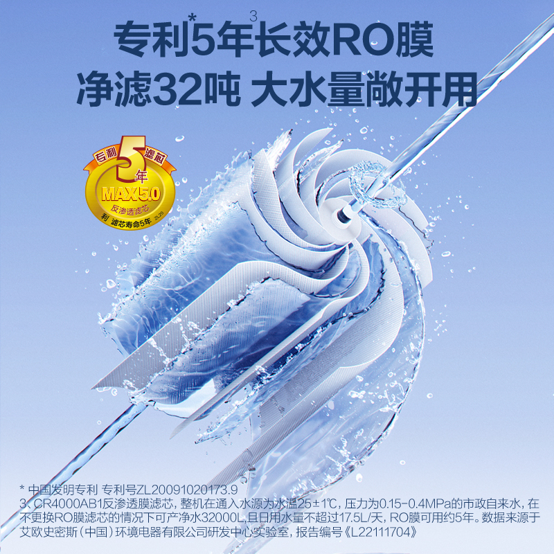 [重磅上市]史密斯蓝鲸1600G净水器佳尼特家用厨下式直饮净水机4升/分钟专利5年长效RO膜CR4000AB1