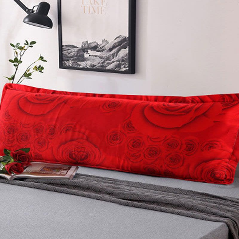 双人枕套长枕头套成人情侣长款大号1.2/1.5/1.8m米 床上用品枕芯枕套枕巾图片