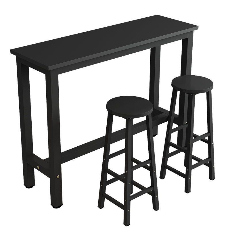 森美人靠墙吧台桌家用小吧台阳台餐桌高脚桌椅组合酒吧桌细长条桌窄桌子 140*30*100（送加固杆）组装支架结构