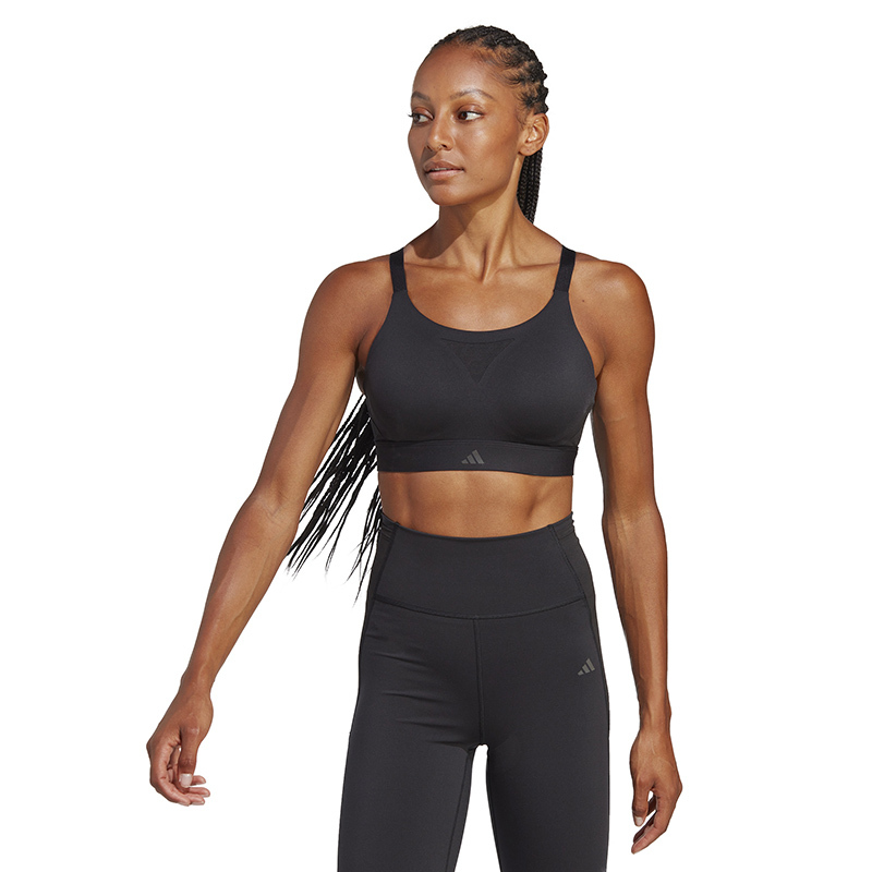 adidastailoredimpactbra纯色高强度综合训练运动内衣黑色hs7266视频