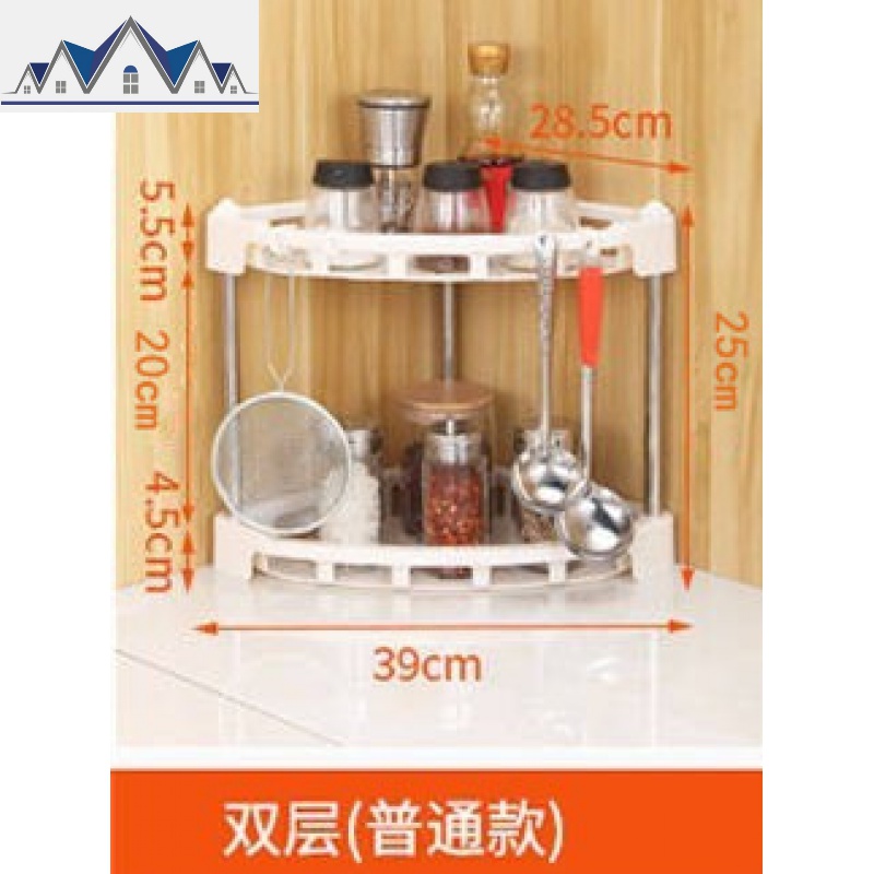 不锈钢厨房转角置物架落地多层三角调料调味架多功能卫生间收纳架 三维工匠高清大图
