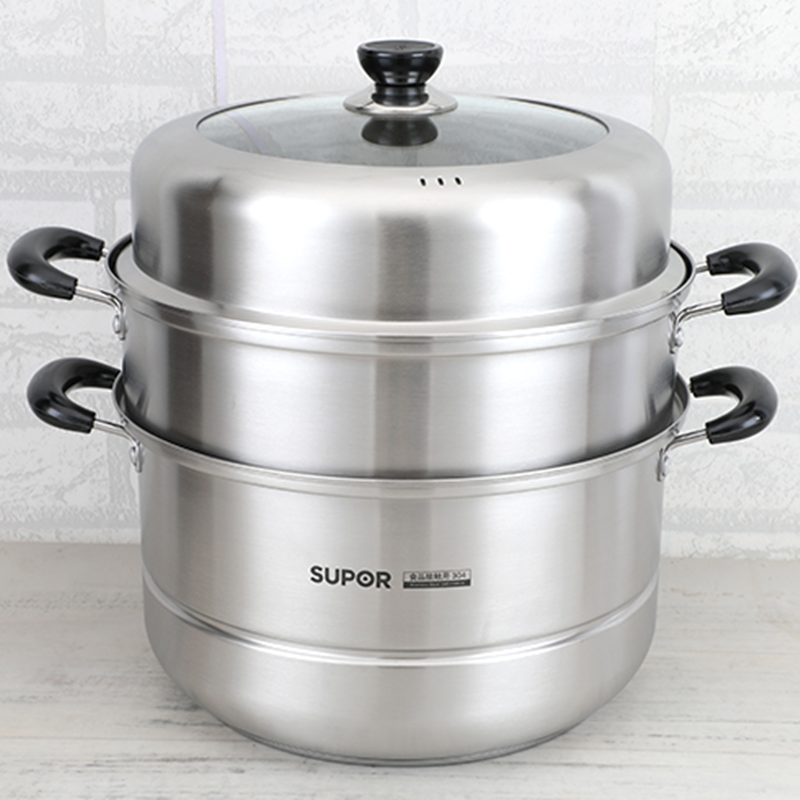 supor苏泊尔易储存不锈钢三层复底蒸锅sz30t9