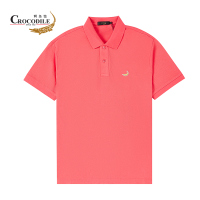 鳄鱼恤CROCODILE 男装夏季新品 商务休闲经典简约短袖polo衫多色可选 顺丰发货 BA-53402 XXL 031浅红色