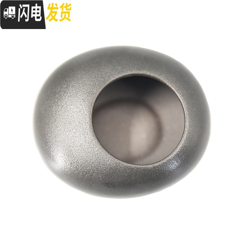 三维工匠水滴茶席小花器花瓶禅意中式插花器皿日式花道花盆剑山插花器套装 黑色水滴送3.4cm剑山 13cm花盆容器