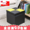 矮凳皮革小凳子沙登储物凳收纳凳创意时尚板凳脚踏换鞋登
