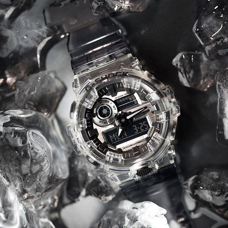 [官方正品]casio卡西欧手表g-shock冰韧系列破冰行动 透明灰色防水