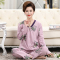 浪莎妈妈睡衣夏季2025新款女士中老年大码春秋款可外穿家居服套装