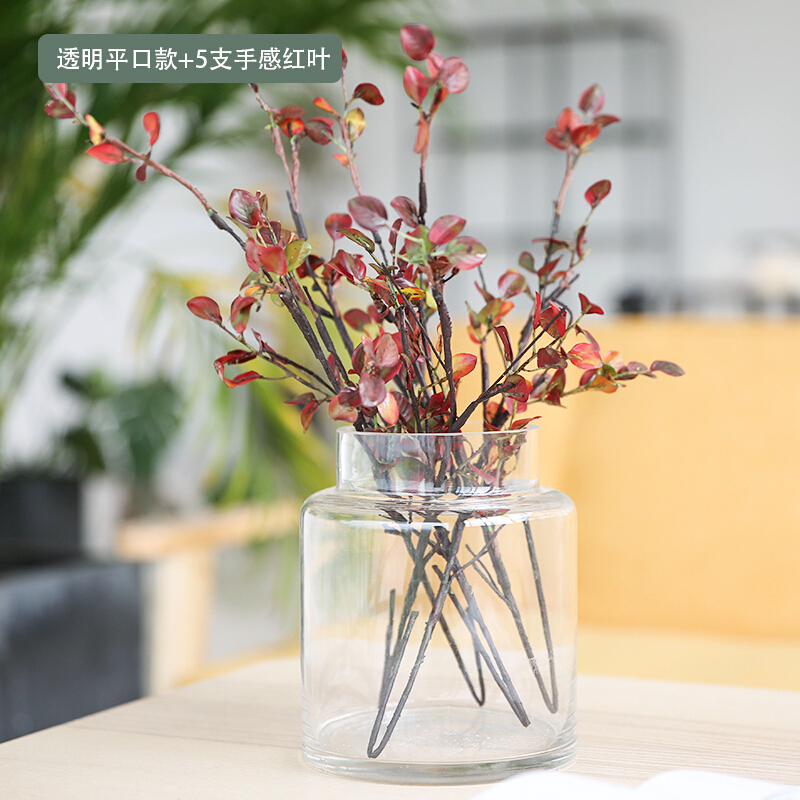INS风极简玻璃花瓶家居北欧玫瑰插花透明鲜花水培客厅装饰品摆件