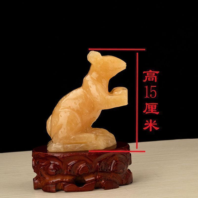 美帮汇玉石老鼠摆件家居装饰品生肖鼠鼠工艺礼品高清大图