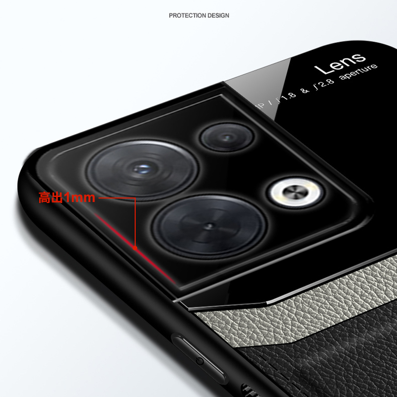 魅爱琳 OPPO Reno9/Reno9Pro+手机壳保护套外壳 商务皮纹 防摔硅胶软套 全包轻薄散热潮时尚 手机套