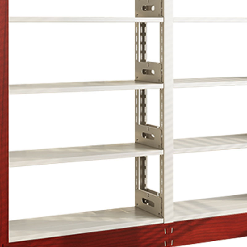 臻远ZY4072629 钢制书架红色资料架 单面6层一列四组 3700*300*2000mm高清大图