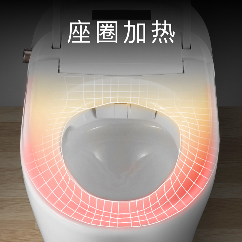 小鸭牌智能马桶一体式全自动冲水翻盖家用多功能即热虹吸式坐便器白色305MM/400MM坑距