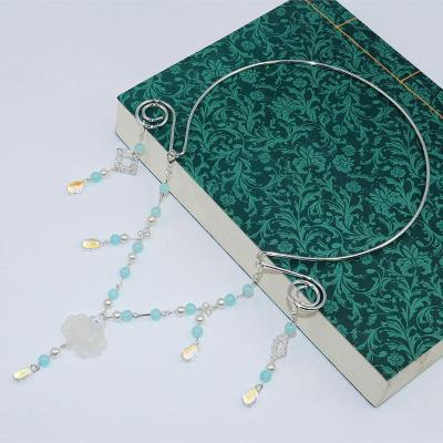 白玉莲项圈 一个 原创手工璎珞项圈汉服古风流苏项链古典首饰古装饰品汉服襦裙配饰