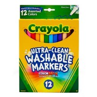 绘儿乐crayola 水彩笔可水洗12色彩色细头绘画笔儿童安全58-7813