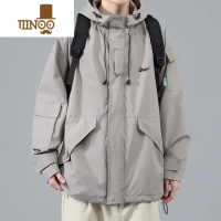 YANXU冲锋衣男士2023年新款秋装工装夹克宽松上衣服男装外套男生