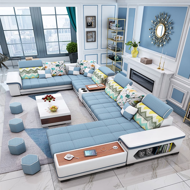 藤印象布艺沙发客厅简约现代大户型家具组合套装棉麻新款科技布沙发