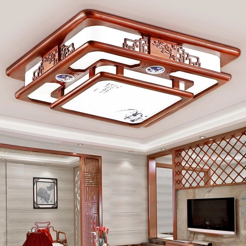 中式灯具套餐吸顶灯客厅灯长方形餐厅卧室灯饰全屋实木仿古中国风