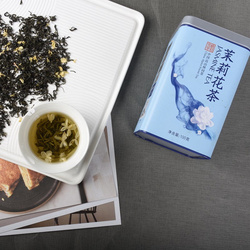 峨眉雪芽 茉莉花茶100克 雨前茉莉花茶 茶叶高清大图