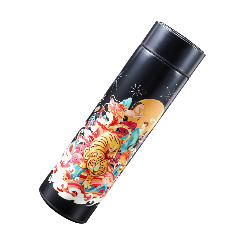 康巴赫(KBH)智能温显保温杯礼盒不锈钢水杯子 纪念品中国风挚爱款文创礼品实用 保温杯450ml