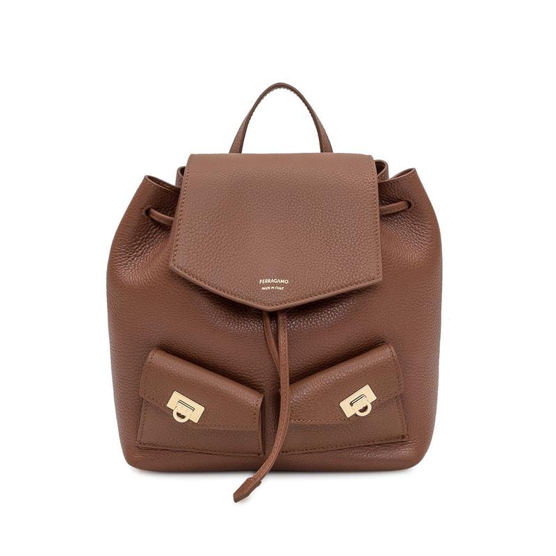 Salvatore Ferragamo女士真皮大容量商务休闲两用包轻奢百搭通勤背包
