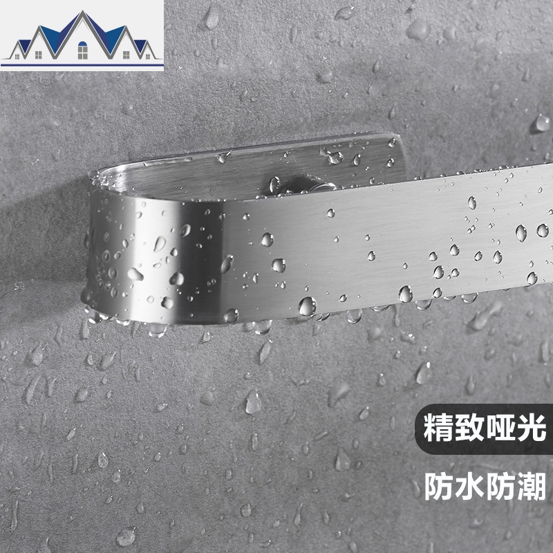 浴室拖鞋架壁挂免打孔卫生间后收纳厕所不锈钢架墙上置物 三维工匠收纳层架高清大图