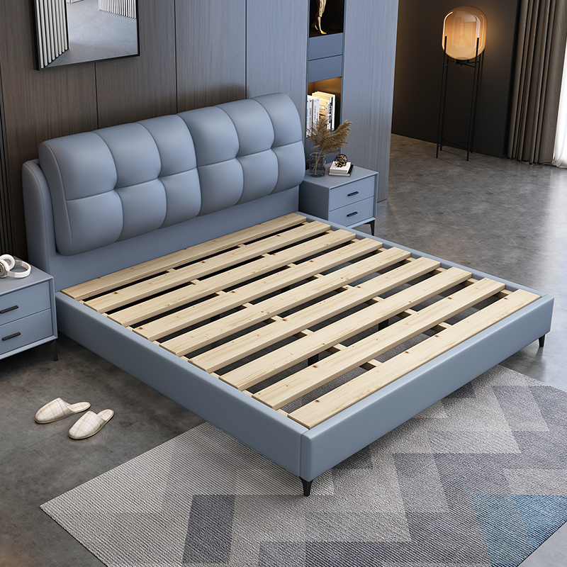 8米单双人床皮艺软床北欧风卧室家具y206# [普通款]床 1.8*2.0m