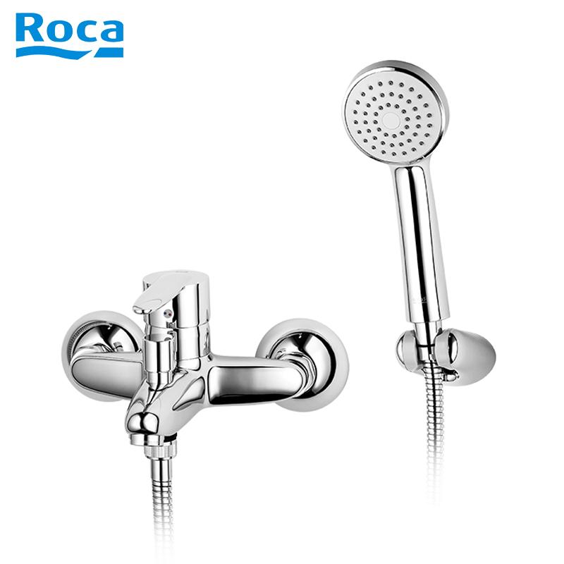 乐家卫浴(Roca)手持花洒挂墙式浴缸淋浴龙头 冷热水龙头手持花洒淋浴花洒