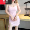YIBUSHENG女装夜场上班衣服足浴工作服性感低胸深V领包臀抹胸连衣裙