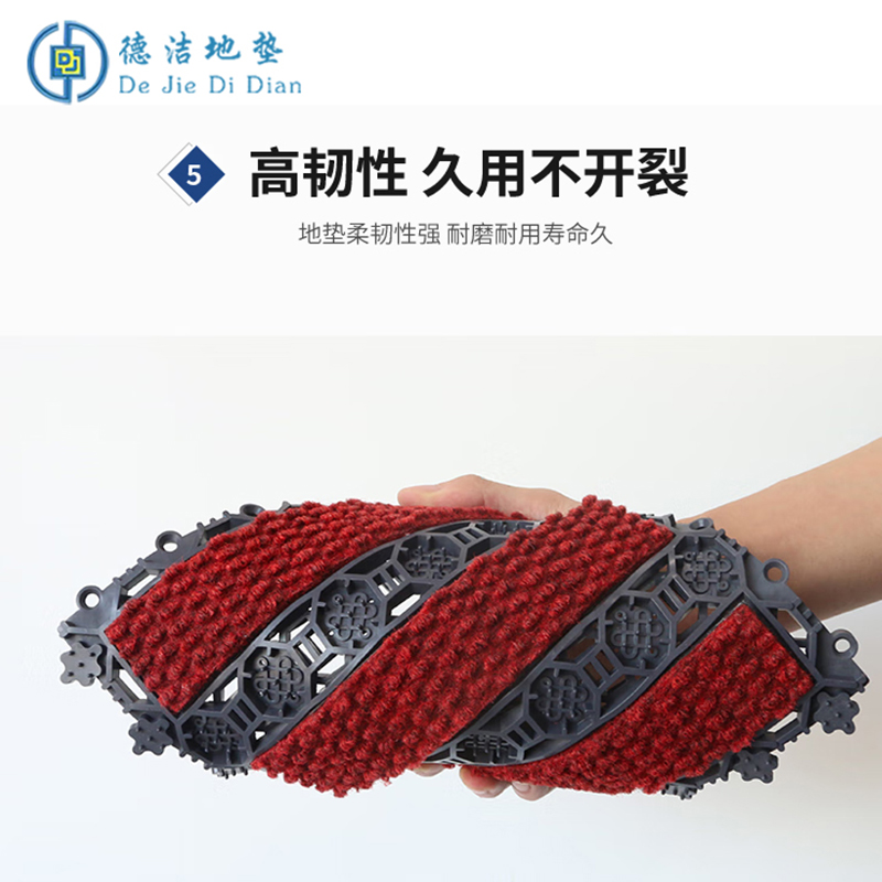 苏宁 德洁 迎宾防滑地垫条纹暗红色 /DJ-DD034/70*90cm高清大图