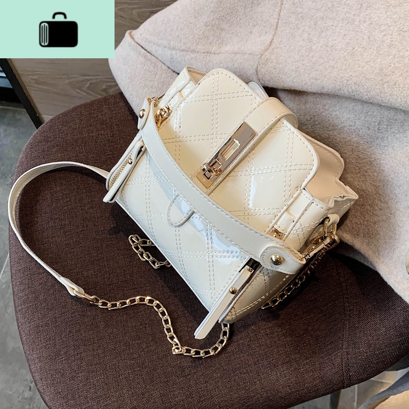 高级感洋气小包包女新款潮韩版百搭斜挎包链条漆皮时尚单肩包NEWLAKE高清大图