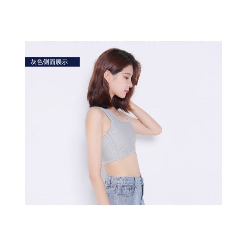 调整型紧紧显胸小裹胸紧身中性内衣女收复加强跑步平胸透气白色