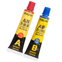 得力 (deli) 7148 AB万能胶水强力胶 可粘塑料金属玻璃陶瓷 办公用品 4个装