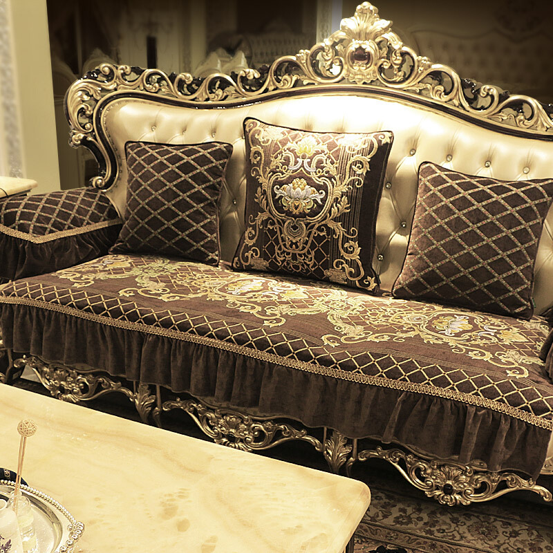 欧式沙垫布艺防滑真皮沙坐垫四季客厅美式通用冬季套视频