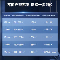美的(Midea)零冷水壁挂炉 天然气地暖暖气片锅炉 采暖洗浴两用变频恒温热水器APP智控L1PB26-R52