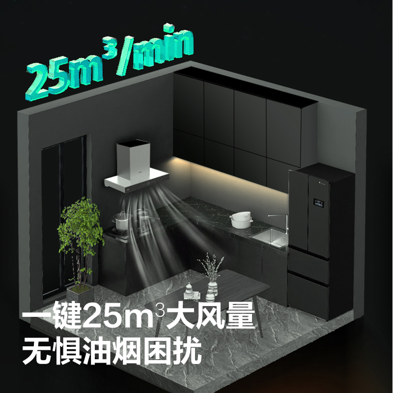 华帝(vatti)CXW-200-XS413油烟机 25m3/min 静压1000Pa 智感恒吸 手势控制