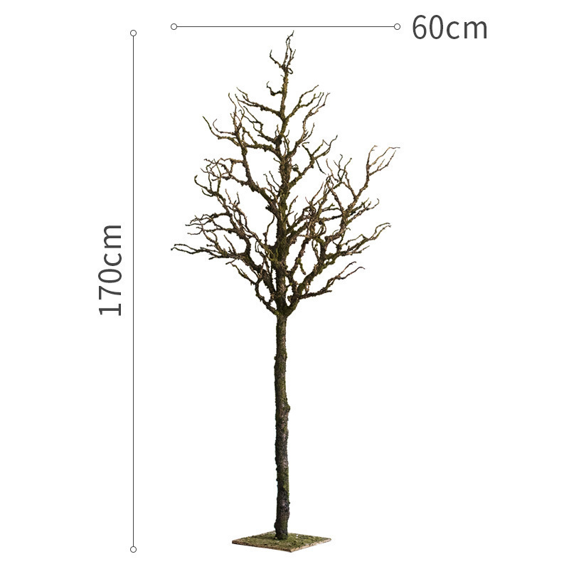 禅意枯树仿真植物大型艺术装饰摆件花艺造景橱窗陈列道具 禅意枯树泥苔枝（大） 干树枝