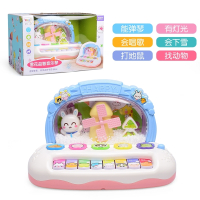 智佳儿童多功能电子琴宝宝早教雪花音乐小钢琴0-1-2-3岁男女幼儿 蓝色雪花电子 普通电池